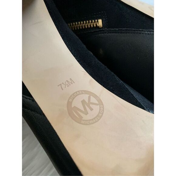 Michael Kors black suede and leather booties 4 inch heel size 7 1/2 - Picture 6 of 9